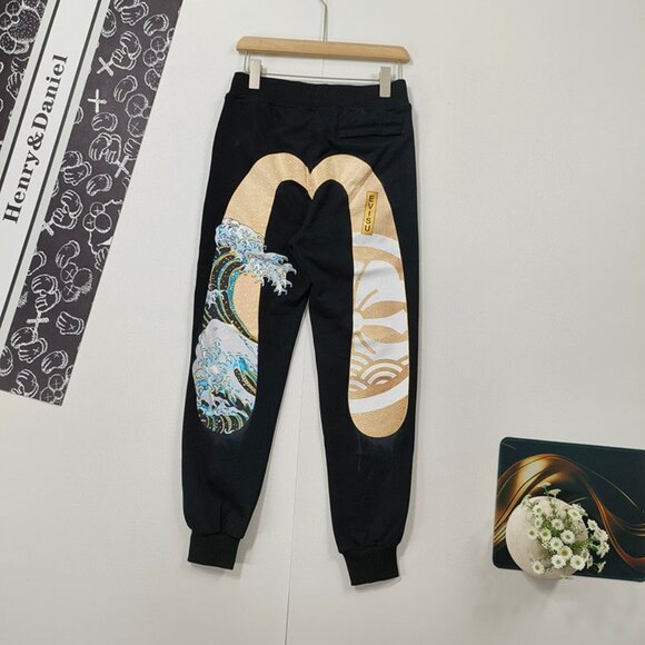 Kamon and The Great Wave Daicock Print Relax Fit Sweatpants Men's